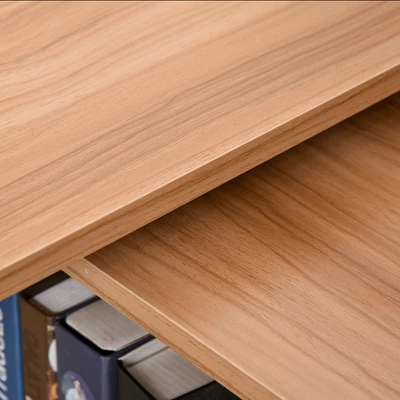 HOMCOM 360° Rotating Home Office Desk L Shaped Corner Computer Desk With Storage Shelves, Writing Table Workstation 9 HOMCOM 360° Rotating Home Office Desk L Shaped Corner Computer Desk With Storage Shelves, Writing Table Workstation - Image 7