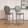 HOMCOM Vintage Bar Stools Set Of 2, Wood Barstools Accent Chairs With Soft Linen Cushions & Footrest, 29.5" Seat Height -Homcom GUEST 32faff94 0b0a 4818 87f0 75019293d1e3