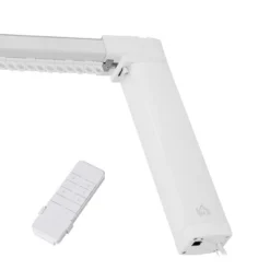 HOMCOM Smart Curtains System With Adjustable Tracks Rod (up To 180 In), Compatible With Alexa, Google Home Voice, WiFi App, Remote Control, White -Homcom GUEST 34177c82 20dd 4b5f a374 33c99923f5ee