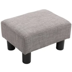 HOMCOM 16” Cube Modern Linen Fabric Pouf Footrest Ottoman -Homcom GUEST 34ba244c c222 4cd0 8868 1b59497afb86