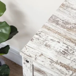 HOMCOM Rustic Storage Cabinet Sideboard With 2 Drawers And 2 Cupboard, Distressed White -Homcom GUEST 35c4dc54 9c50 42c4 a393 cfa07545c22f