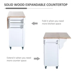 HOMCOM Rolling Kitchen Island Storage Cart Table W/ Drop Leaf Top 13 HOMCOM Rolling Kitchen Island Storage Cart Table W/ Drop Leaf Top -Homcom GUEST 3641f32f 296e 41a2 93f4 ea4dc27ab98c