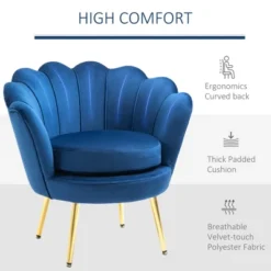 HomCom Elegant Velvet Upholstered Accent Leisure Club Chair With Gold Metal Legs 14 HomCom Elegant Velvet Upholstered Accent Leisure Club Chair With Gold Metal Legs -Homcom GUEST 36821f06 031a 4cfd 8ad6 b397a37162c9