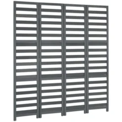 HOMCOM 5.6' 4 Panel Room Divider Folding Privacy Screen Panel, Louvred Freestanding Privacy Divider, White / Grey -Homcom GUEST 37d9a024 062d 44be 975f 224f65635f90