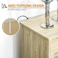 HOMCOM Rustic Farmhouse Sideboard, Buffet Cabinet With 2 Glass Doors, Adjustable Shelves And 2 Drawers For Kitchen, Living Room, Oak 11 HOMCOM Rustic Farmhouse Sideboard, Buffet Cabinet With 2 Glass Doors, Adjustable Shelves And 2 Drawers For Kitchen, Living Room, Oak -Homcom GUEST 38622665 5426 4846 8eb4 57edcac72619