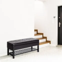 HomCom 44" Tufted Faux Leather Ottoman Storage Bench With Shoe Rack 15 HomCom 44" Tufted Faux Leather Ottoman Storage Bench With Shoe Rack -Homcom GUEST 3bc3c997 d13c 4dbd b621 67775cd82eb0
