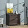 HOMCOM Retro Style 2-Drawer Lateral File Cabinet Chest With Hanging Bars, Wooden Documents Storage For Letter/Legal Size, Brown -Homcom GUEST 3cafdac7 d61c 4018 9790 93ac58293616