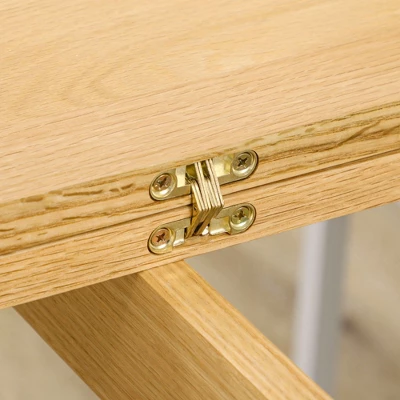 HOMCOM 31.5"/51" Resizing Space Saving Table With Easy To Clean Surface, Folding Dining Table, Small Kitchen Table, Wood Dining Table 4–6 People, Oak 6 HOMCOM 31.5"/51" Resizing Space Saving Table With Easy To Clean Surface, Folding Dining Table, Small Kitchen Table, Wood Dining Table 4–6 People, Oak - Image 4