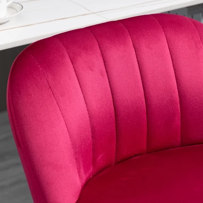 HOMCOM Adjustable Bar Stools Set Of 2, Velvet Counter Height Barstool, Upholstered Kitchen Stool With Swivel Seat, Steel Frame, Footrest For Kitchen Counter And Dining Room, Red 7 HOMCOM Adjustable Bar Stools Set Of 2, Velvet Counter Height Barstool, Upholstered Kitchen Stool With Swivel Seat, Steel Frame, Footrest For Kitchen Counter And Dining Room, Red - Image 5