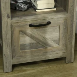HOMCOM Farmhouse Side Table With 1 Drawer, 1 Open Shelf And Tabletop For Living Room, Gray Oak 11 HOMCOM Farmhouse Side Table With 1 Drawer, 1 Open Shelf And Tabletop For Living Room, Gray Oak -Homcom GUEST 3dca5abb 386d 4f3c b327 be5b0e734e5a