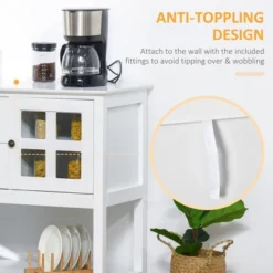 HOMCOM Kitchen Sideboard Serving Buffet Cabinet Cupboard Console Table With Adjustable Shelves, Glass Doors, And 2 Drawers, For Living Room -Homcom GUEST 3e6dc532 a7e7 4cd4 b895 f2d47d19a08f