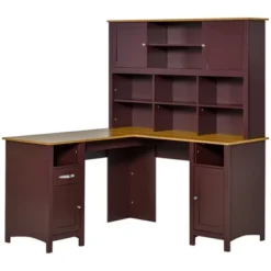 HOMCOM L-Shaped Computer Desk With Storage Shelves, Home Office Desk With Drawers And Cabinets -Homcom GUEST 3f1f7a09 8506 4023 840b 0fb3b284a4fa