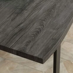 HOMCOM 63" Wavy-Edge Modern Dining Table For 6 People, Wooden Kitchen Table With Steel Legs, Rectangle Dinner Table With Strong Metal Base, Gray -Homcom GUEST 3f203d5d 1f38 4dfa b0e8 92b7482c5369