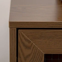 HOMCOM Industrial Buffet Cabinet, Kitchen Sideboard With Metal Grid Flip Drawer, 2-Tier Cabinet, Adjustable Shelf For Living Room, Dining Room, Walnut -Homcom GUEST 3fc555b1 d77b 42e9 9b15 aa8ba2ccba6e