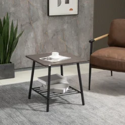 HOMCOM Side Table With 2-Tier Storage, End Table With Metal Frame For Living Room 8 HOMCOM Side Table With 2-Tier Storage, End Table With Metal Frame For Living Room -Homcom GUEST 3ff31456 91d6 4715 861d b971deb2658e