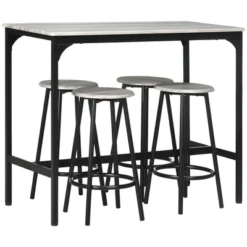 HOMCOM 5-Piece Counter Height Bar Table And Chairs Set, Rustic Bar Table With Stools, Kitchen Table 4 Chair Bar Table With Wooden Top 15 HOMCOM 5-Piece Counter Height Bar Table And Chairs Set, Rustic Bar Table With Stools, Kitchen Table 4 Chair Bar Table With Wooden Top -Homcom GUEST 40adfa7b 418d 43da a504 dfc4d7e77a20