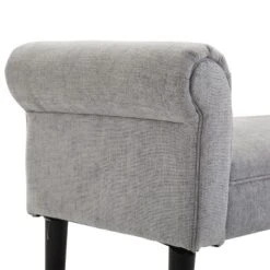 HOMCOM 52" Linen Upholstered Accent Ottoman Bench With Armrests, Light Gray -Homcom GUEST 40b6289d ac0a 414a 8ac7 842f7e8b0374