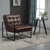HOMCOM Mid-Century Modern Accent Chair Faux Leather Sofa Button Tufted Armchair With Metal Frame, Brown 2 HOMCOM Mid-Century Modern Accent Chair Faux Leather Sofa Button Tufted Armchair With Metal Frame, Brown -Homcom GUEST 4234121e efe6 48b4 bfd4 f89e07b8d719