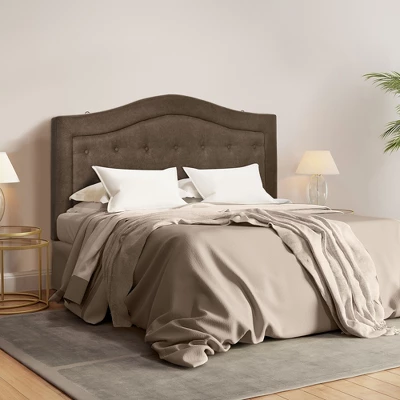 HOMCOM Upholstered Headboard, Button Tufted Bedhead Board, Home Bedroom Decoration For Full-Sized Beds, Brown 3 HOMCOM Upholstered Headboard, Button Tufted Bedhead Board, Home Bedroom Decoration For Full-Sized Beds, Brown