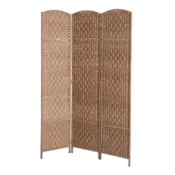 HOMCOM 6' Tall Wicker Weave 3 Panel Room Divider Privacy Screen - Natural -Homcom GUEST 43276678 404a 42fb a1ac 1770f57e722b