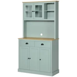 HOMCOM 71" Freestanding Pantry, Kitchen Buffet With Hutch, Modern Storage Cabinet With Drawers, Glass Doors, And Adjustable Shelves, Light Blue 9 HOMCOM 71" Freestanding Pantry, Kitchen Buffet With Hutch, Modern Storage Cabinet With Drawers, Glass Doors, And Adjustable Shelves, Light Blue -Homcom GUEST 434084a9 cb5f 4683 9acd e62aeeeaf320