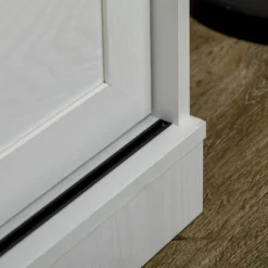 HOMCOM Farmhouse Coffee Bar Cabinet, Kitchen Sideboard, Buffet Cabinet With Sliding Barn Door And 3 Storage Drawers For Living Room, White -Homcom GUEST 449dcc12 0c7a 40ba 9c54 2fe2453dd5f8