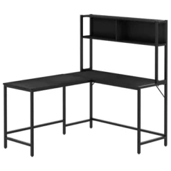 HOMCOM 55 Inch Home Office L-Shaped Computer Desk With Hutch And Storage Shelves, PC Table Study Writing Workstation With 2 Storage Compartments, Bookshelf -Homcom GUEST 4518166f 63a4 4387 b74a a99873d8e5e7