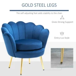 HomCom Elegant Velvet Upholstered Accent Leisure Club Chair With Gold Metal Legs 16 HomCom Elegant Velvet Upholstered Accent Leisure Club Chair With Gold Metal Legs -Homcom GUEST 453ce68e e4a4 4f60 b7ec 9d9cab5e1638