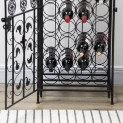 HOMCOM 45-Bottle Modern Wine Organizer Decorative Portable Wrought Iron Wine Rack Jail 12 HOMCOM 45-Bottle Modern Wine Organizer Decorative Portable Wrought Iron Wine Rack Jail -Homcom GUEST 46380f22 307d 4240 9727 d96d04d07a46