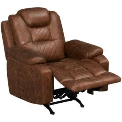 HOMCOM Overstuffed Manual Recliner Chair With Thick Sponge Padded Headrest And Armrest, And Rocking Function, Brown -Homcom GUEST 481ba3f9 f2be 4d8b 80c4 5f69a8a9e5ba