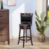 HOMCOM Classic Bar Stool Swivel Barstool With PU Leather Upholstered Mid-Back And Footrest, 30.25 Inch Seat Height, Set Of 2, Black -Homcom GUEST 4b392100 f340 4fe7 9c2f 534a315a96b4 1