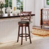 HOMCOM Traditional Bar Stool, 31 Inch Seat Height Barstool, Swivel PU Leather Upholstered Chair, With Cross Back And Rubberwood Frame 2 HOMCOM Traditional Bar Stool, 31 Inch Seat Height Barstool, Swivel PU Leather Upholstered Chair, With Cross Back And Rubberwood Frame -Homcom GUEST 4c20c316 0789 48a8 839e d8f891478483