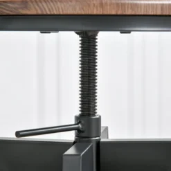 HOMCOM 3 Piece Industrial Adjustable Dining Table Set, Bar Height Bistro Table And Swivel Pub Stools For Small Space -Homcom GUEST 4e5e0410 f161 4de7 b316 be2b092b53d5