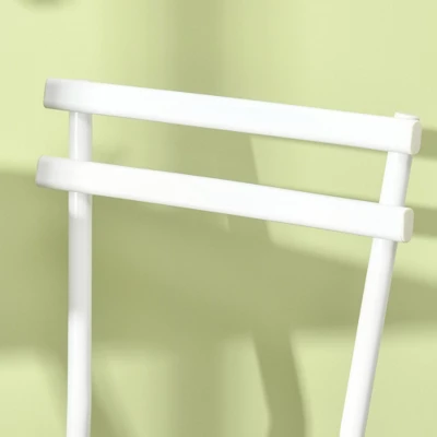 HOMCOM Bar Table And Chairs Set, 3 Piece Dining Table Set For 2 With Steel Frame And Footrest For Bar And Kitchen, White/Oak 6 HOMCOM Bar Table And Chairs Set, 3 Piece Dining Table Set For 2 With Steel Frame And Footrest For Bar And Kitchen, White/Oak - Image 4