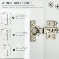 HOMCOM Modern Sideboard, Serving Buffet Cabinet, Cupboard With Glass Doors, Drawers And Adjustable Shelves For Living Room, White -Homcom GUEST 507e18c7 f1f8 48ac b5ce 1e3b9e2928cf