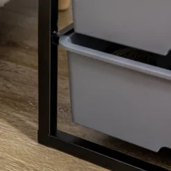 HOMCOM Dresser Storage Drawers With 6 Plastic Bins And Steel Frame, Crafting Bins For Living Room, Bedroom, Grey -Homcom GUEST 528ddbb6 753c 45ad 8d7f 29f50e414848