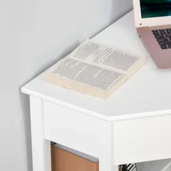 HOMCOM Corner Desk, Triangle Computer Desk With Drawer And Storage Shelves For Small Spaces, Home Office Workstation For Living Room, Or Bedroom -Homcom GUEST 556bfb4e e669 4e74 a9f8 093f342d6934