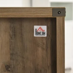 HOMCOM Wooden Farmhouse Sideboard, Storage Buffet Cabinet With 2 Large Drawers, X-Shaped Wine Rack, And Cabinets, Distressed Brown -Homcom GUEST 56543805 48f8 43ba a180 7c9b8163da65