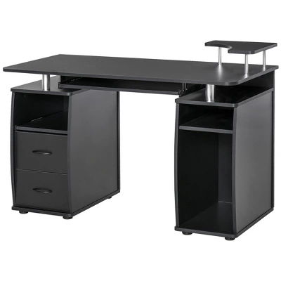 HOMCOM Multi-Function Computer Desk Home Office Workstation With Keyboard Tray, Elevated Shelf,Sliding Scanner Shelf And CPU Stand 9 HOMCOM Multi-Function Computer Desk Home Office Workstation With Keyboard Tray, Elevated Shelf,Sliding Scanner Shelf And CPU Stand - Image 7