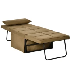 HOMCOM 4-in-1 Multi Function Folding Single Sofa Bed With Retractable Footrest, Convertible Sleeper With Adjustable Backrest, Brown 9 HOMCOM 4-in-1 Multi Function Folding Single Sofa Bed With Retractable Footrest, Convertible Sleeper With Adjustable Backrest, Brown -Homcom GUEST 573aa043 a63f 4434 bd39 5882960d0b1d