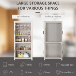 HOMCOM 64" 4-Door Kitchen Pantry, Freestanding Storage Cabinet With 3 Adjustable Shelves For Kitchen, Dining Or Living Room -Homcom GUEST 593fc79d 876f 4e76 af5e db1e42c6fa98