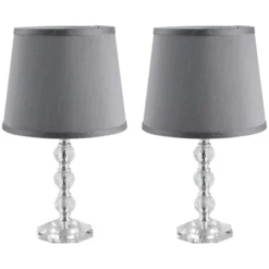 HOMCOM Crystallite Modern Table Lamps For Bedroom Set Of 2, Bedside Desk Lamp For Home Office, Living Room Lamp Set With Fabric Lampshades, Gray 9 HOMCOM Crystallite Modern Table Lamps For Bedroom Set Of 2, Bedside Desk Lamp For Home Office, Living Room Lamp Set With Fabric Lampshades, Gray -Homcom GUEST 59471cc5 4cab 4481 89d2 e6f363cc498e