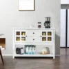 HOMCOM Kitchen Sideboard Serving Buffet Cabinet Cupboard Console Table With Adjustable Shelves, Glass Doors, And 2 Drawers, For Living Room -Homcom GUEST 5a4c23aa 80c5 4f68 af1d 458570af22ae