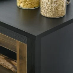 HOMCOM Kitchen Sideboard, Glass Door Buffet Cabinet, Accent Cupboard With Adjustable Storage Shelf For Living Room, Black Wood Grain 11 HOMCOM Kitchen Sideboard, Glass Door Buffet Cabinet, Accent Cupboard With Adjustable Storage Shelf For Living Room, Black Wood Grain -Homcom GUEST 5b0b5774 5e1a 4247 af57 1ddeef0be8e5