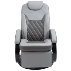 HOMCOM PU Recliner Reading Armchair With Footrest, Headrest And Round Steel/Wood Base For Living Room Or Office, Gray 10 HOMCOM PU Recliner Reading Armchair With Footrest, Headrest And Round Steel/Wood Base For Living Room Or Office, Gray -Homcom GUEST 5b796c46 0d1b 465a be93 10690326ceda