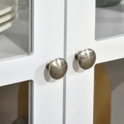 HOMCOM Kitchen Sideboard, Tempered Glass Door Buffet Cabinet With Adjustable Storage Shelf For Living Room, Kitchen, Study, White -Homcom GUEST 5bd784cc c6c7 48d4 a5c6 4afab855a627