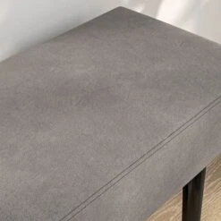 HOMCOM 39.25" End Of Bed Bench, Upholstered Entryway Bench With Steel Legs, Bedroom Bench, Gray -Homcom GUEST 5c0bf4d6 fa32 4ffd b3aa a49563d2fa68