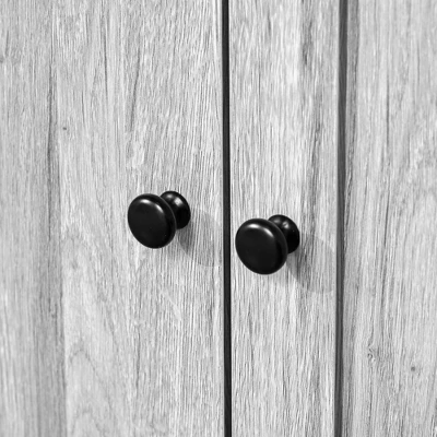 HOMCOM 63.5" Kitchen Buffet With Hutch, Pantry Storage Cabinet With 4 Shelves, Drawers, Framed Glass Doors, Open Microwave Countertop, Ash Gray 7 HOMCOM 63.5" Kitchen Buffet With Hutch, Pantry Storage Cabinet With 4 Shelves, Drawers, Framed Glass Doors, Open Microwave Countertop, Ash Gray - Image 5