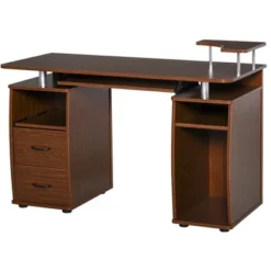 HOMCOM Multi-Function Computer Desk Home Office Workstation With Keyboard Tray, Elevated Shelf,Sliding Scanner Shelf And CPU Stand 15 HOMCOM Multi-Function Computer Desk Home Office Workstation With Keyboard Tray, Elevated Shelf,Sliding Scanner Shelf And CPU Stand -Homcom GUEST 5da49a74 4d21 46ac 990b 047abf51e9d1