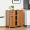 HOMCOM Retro Wine Cabinet For 6 Bottles, Wine Rack Sideboard Serving Bar With Glass Holders And 1 Drawer, Brown -Homcom GUEST 5ddf8c19 897b 443b 91c5 59b6de0a002a